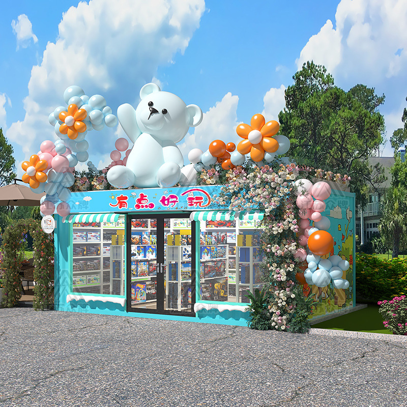 Contenedor red de viviendas móviles tienda de té con leche roja tienda móvil tienda de contenedores quiosco de café tienda