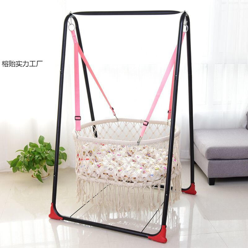 Hand-woven baby coax baby crib children's cradle children's hammock baby's left and right swing bed newborn soothing bed
