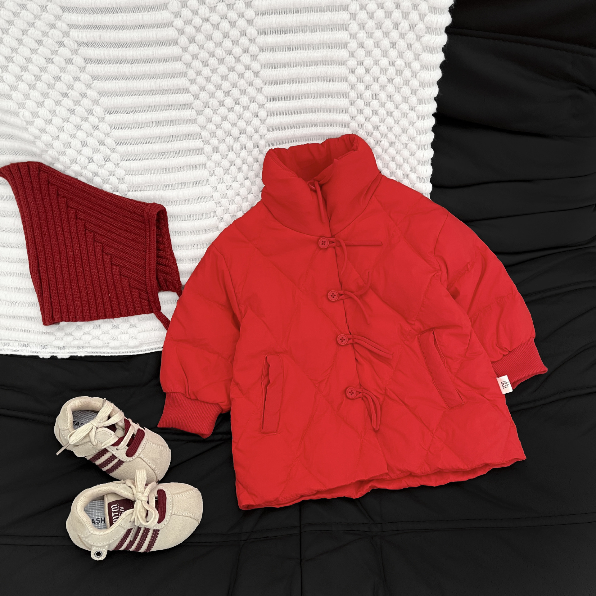Niños rojos festivos de Año Nuevo chaqueta de plumón invierno ropa de bebé abrigado invierno abrigo de invierno