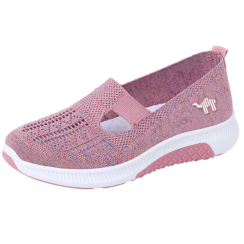 Feiwei mesh breathable women's shoes lazy slip-on mom's shoes flat casual non-slip soft-soled sneakers