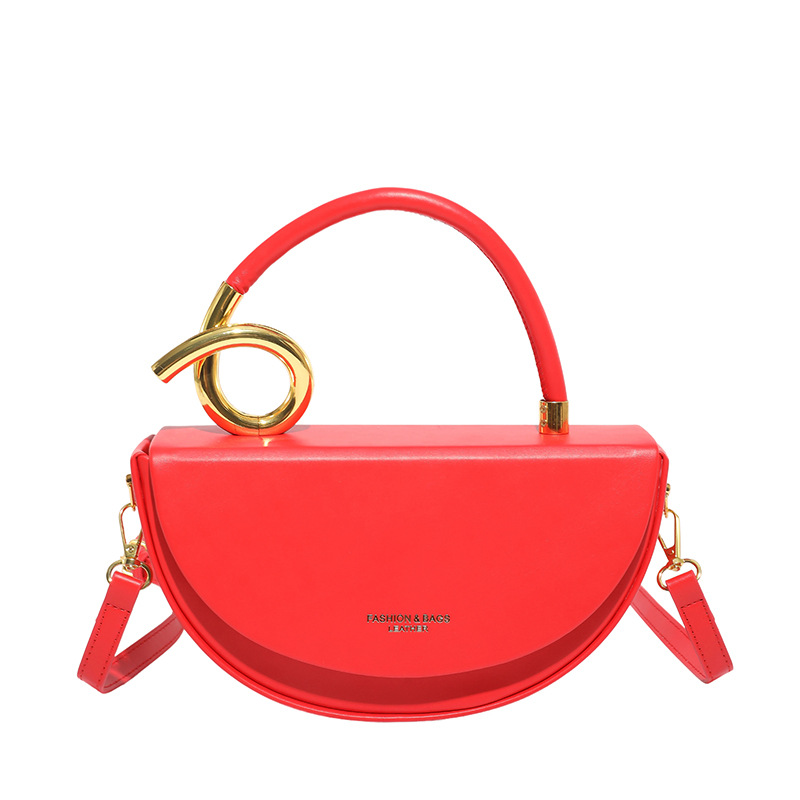 Comercio exterior transfronterizo retro diseño semicircular bolsa de silla de montar para mujeres 2025 nueva moda versátil bolsa de hombro portátil