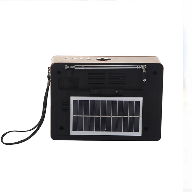 Radio retro solar / USB relojes retro recargables con linterna altavoces tarjeta USB / TF MP3