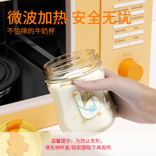 New ppsu straw milk cup for children with lid 1-2-3-year-old baby scale cup milk water cup with straw bottle