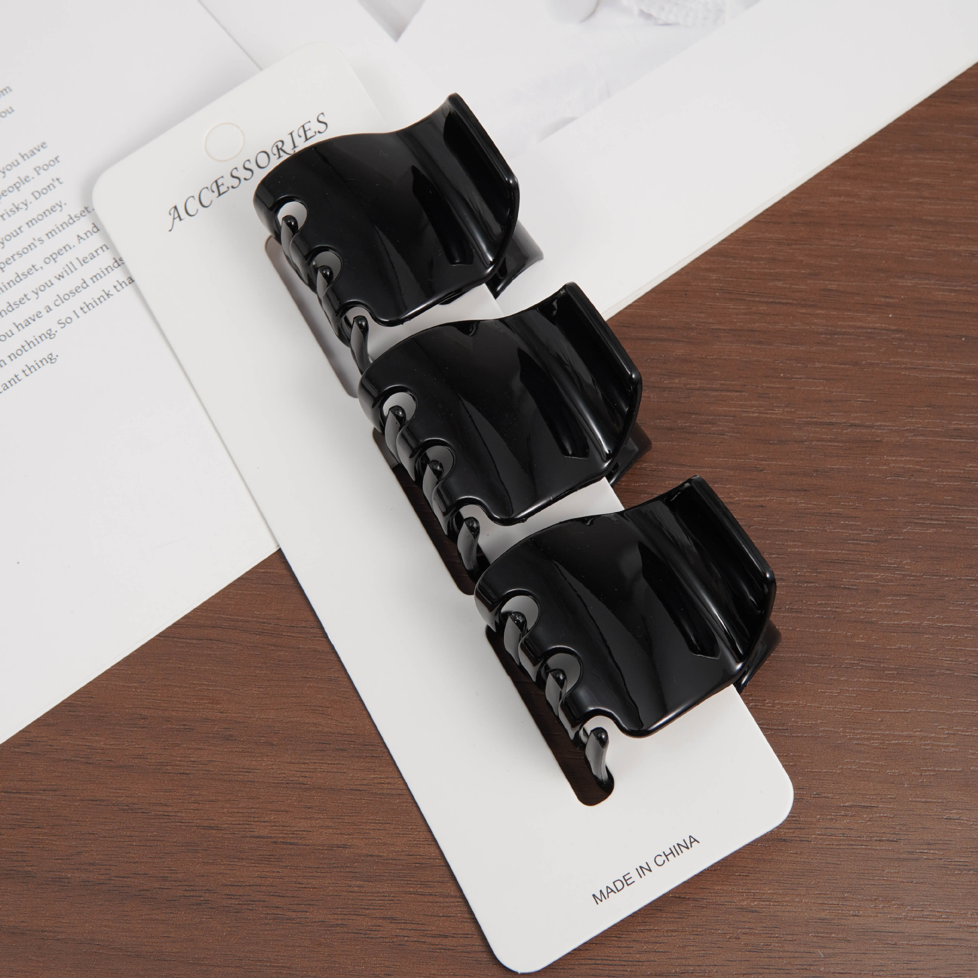 4cm 브라이트 블랙 3개 세트