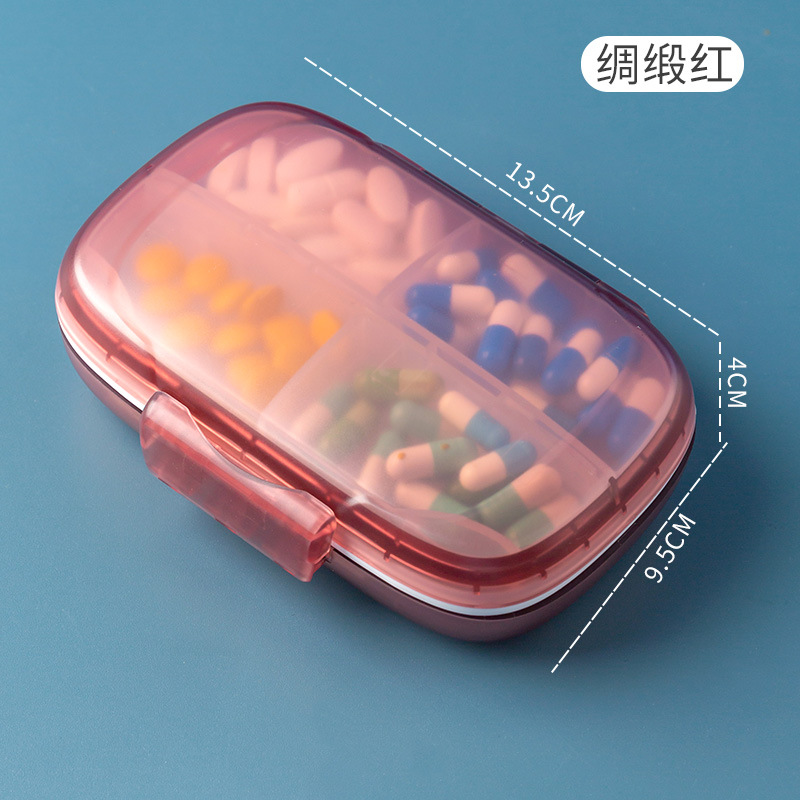 Caja de medicina doméstica sellada portátil una semana de embalaje caja de Medicina de gran capacidad multi-red impermeable portátil cuadrado pequeña caja de medicina
