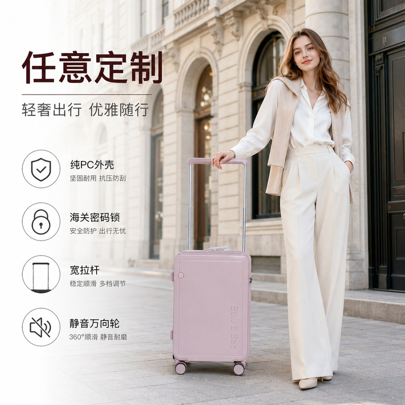 New Travel Suitcase 20inch Silent Wheels Multifunctional Student Password Carry-on Luggage Company Logo Suitcase Trolley Case New Travel Suitcase 20inch Silent Wheels Multifunctional Student Password Carry-on Luggage Company Logo Suitcase Trolley Case