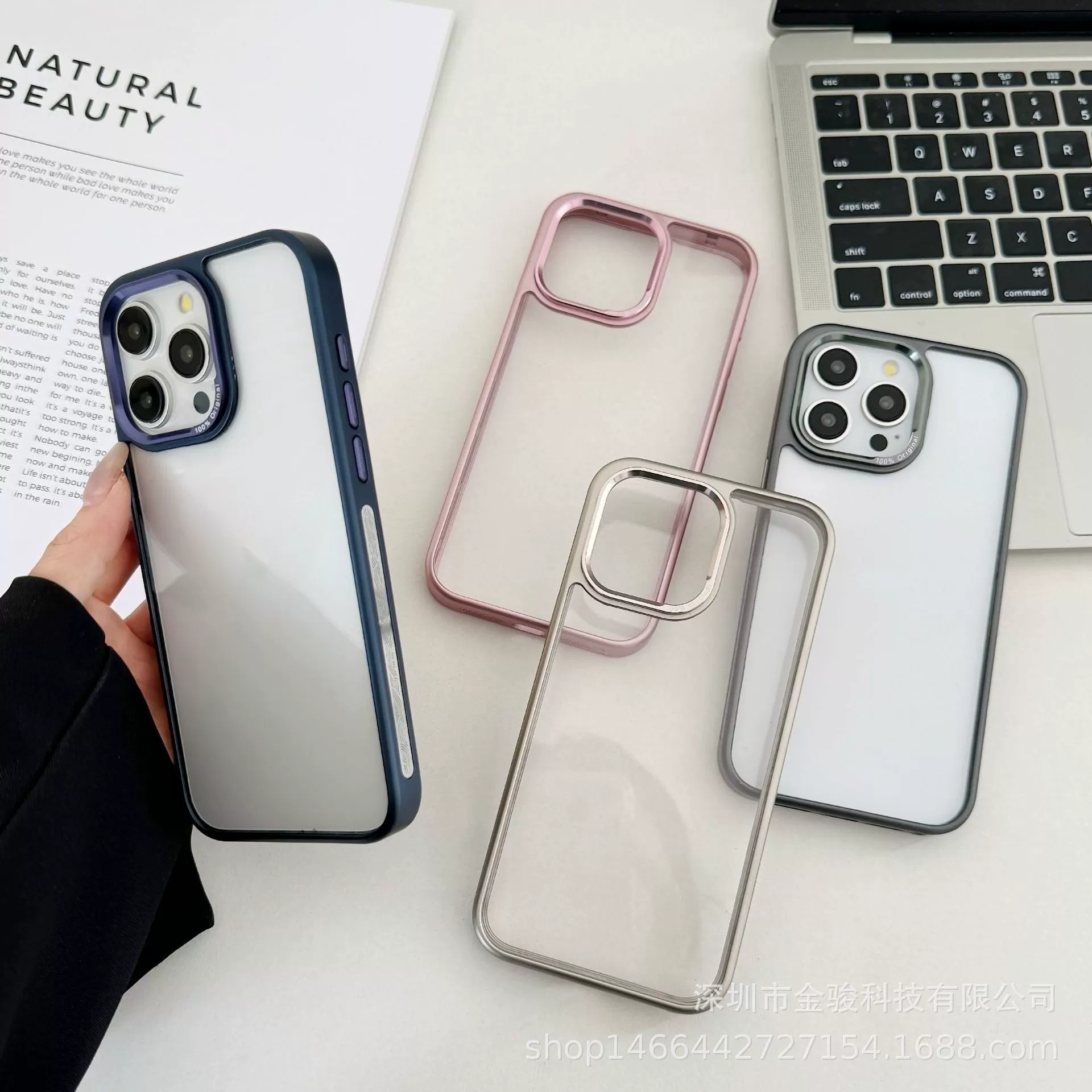Apple, iPhone 16, металлический прозрачный акриловый чехол для телефона, совместимый защитный чехол, iphone, оптом