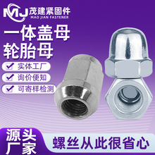 盖母304不锈钢一体盖母分体盖母轮胎螺母防松锁紧防盗焊接螺母