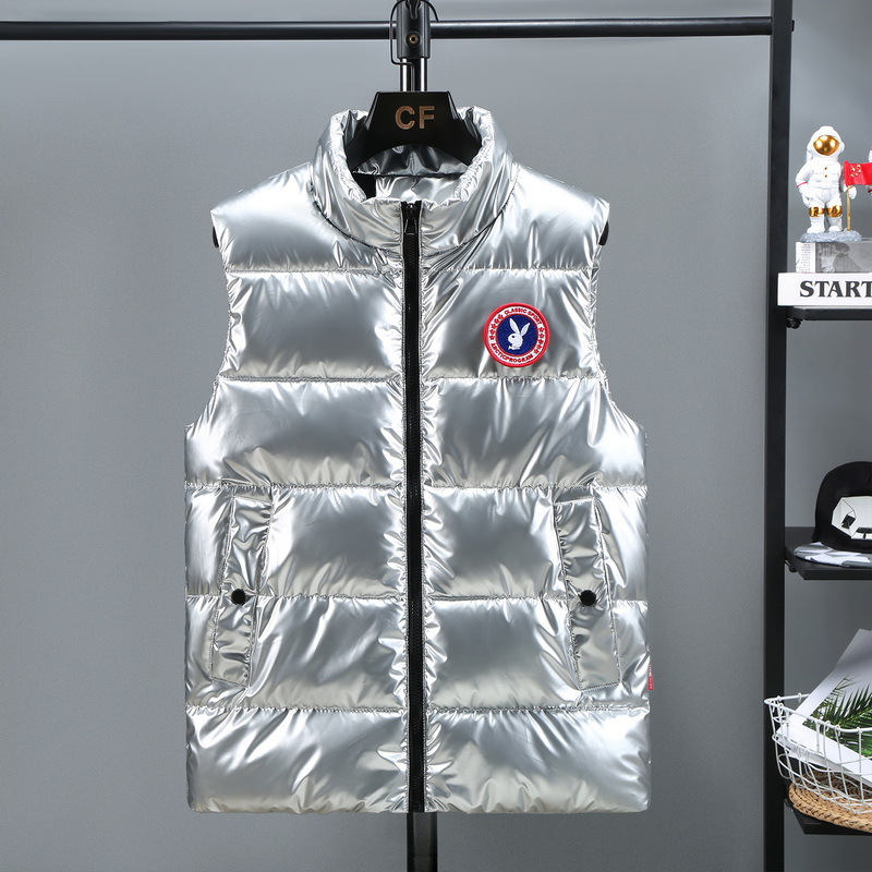 글로시 노워시 조끼-토끼 로고 실버