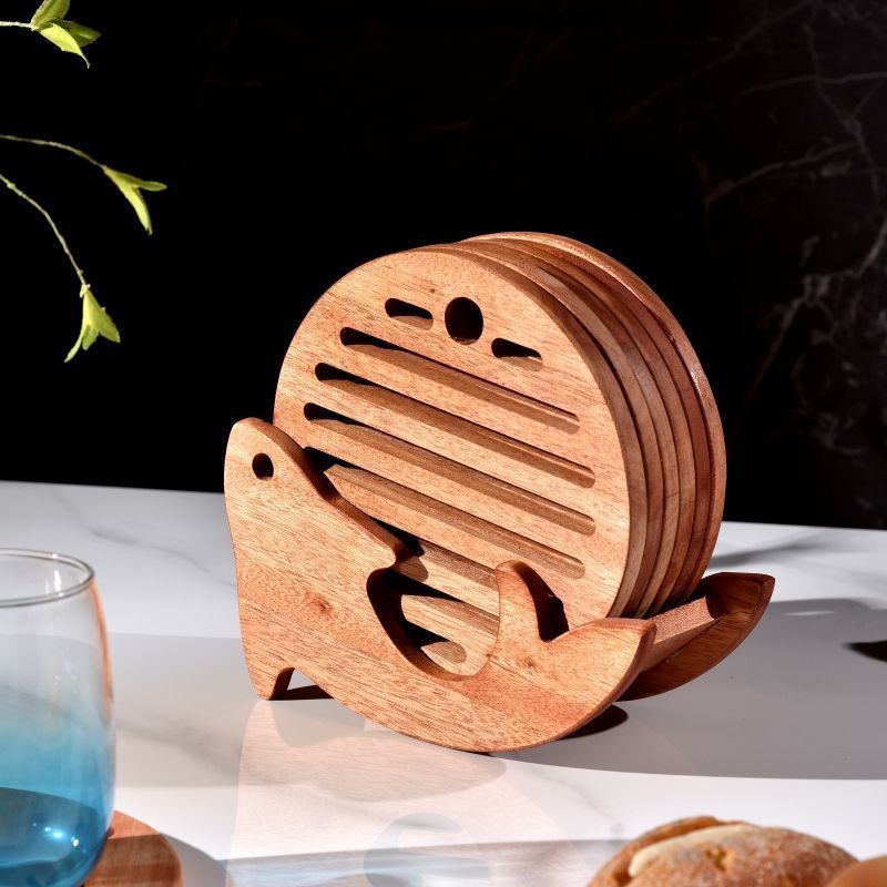 木製断熱マット家庭用木製耐高温食卓皿皿皿やけど防止マット鍋皿|undefined