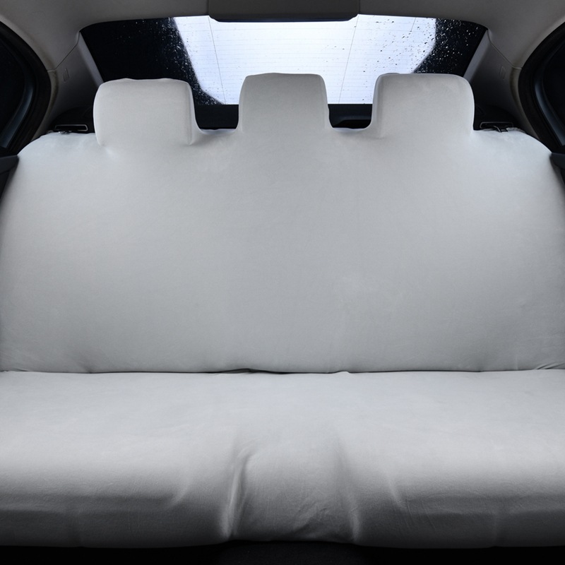 Thickened elastic car rear seat cover made of German velvet fabric, integrated backrest and seat cushion cover, suitable for all seasons