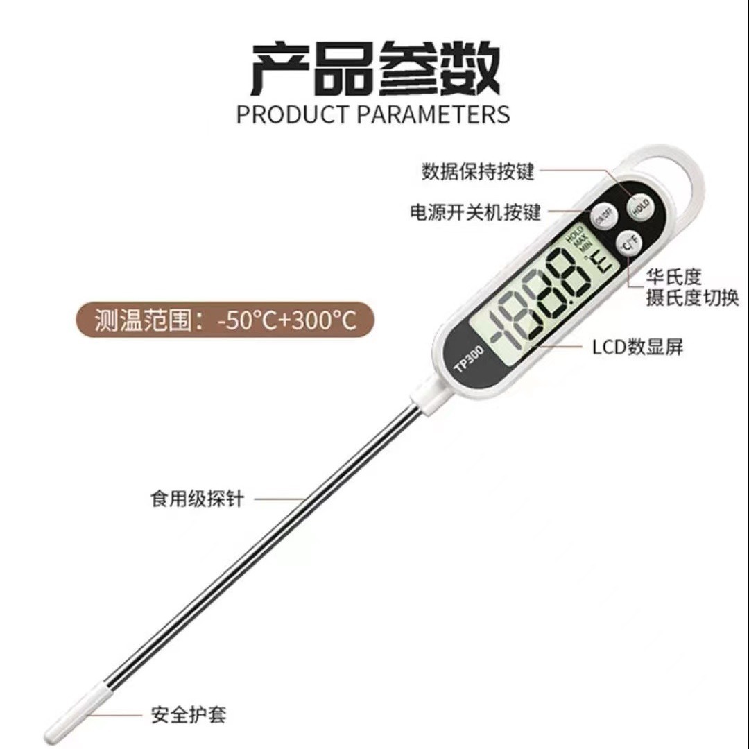 厂家批发店铺批发食品探针式电子温度计 笔式烧烤BBQ室温水温温度