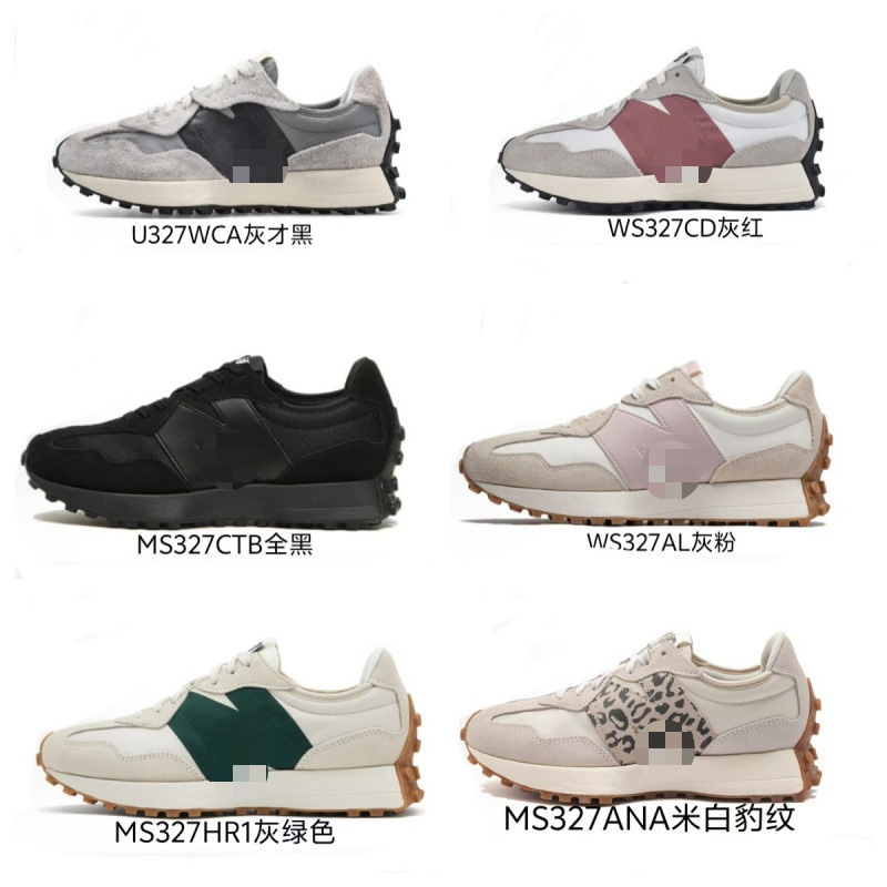 Pure Original V-Wave New Balance NB327 Classic Casual Sports Running Shoes, NB Low-Top Lightweight Jogging Dad Shoes