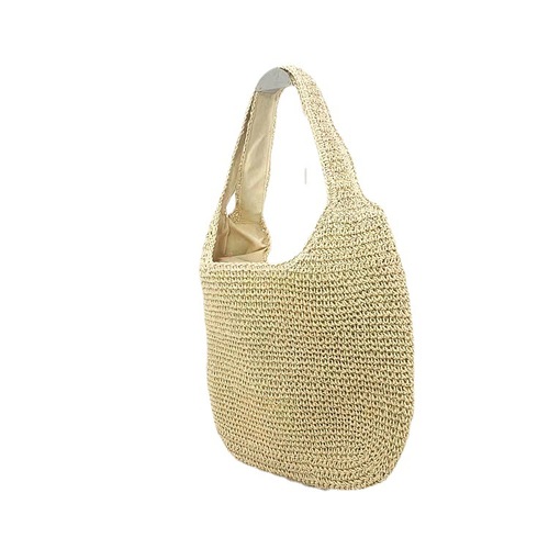 New double shoulder strap women's shoulder bag crochet knitted bag European and American style fashion trend women's bag straw bag