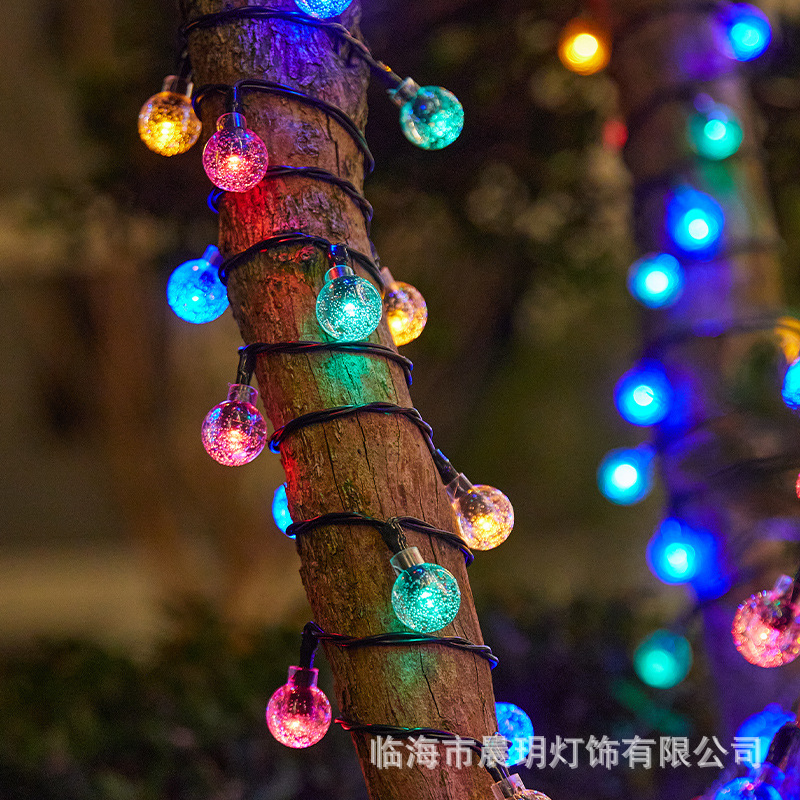 2024 nueva burbuja solar transfronteriza lámpara de lámpara jardín exterior camping lámpara de decoración bola de cristal LED lámpara de color