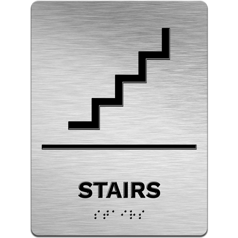 跨境专供拉丝铝洗手间标识牌立体盲文提示牌凸起文字标牌sign