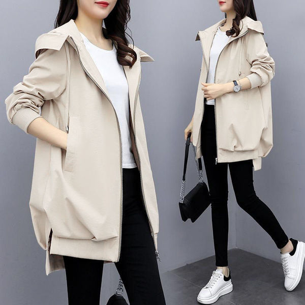 Demi-season khaki elegant trench coat