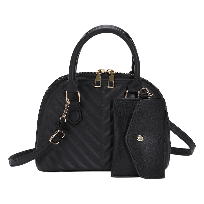 Bolsa de mensajero de hombro de alta calidad de la señora de la bolsa de concha de dos piezas a rayas todo fósforo de moda de este año