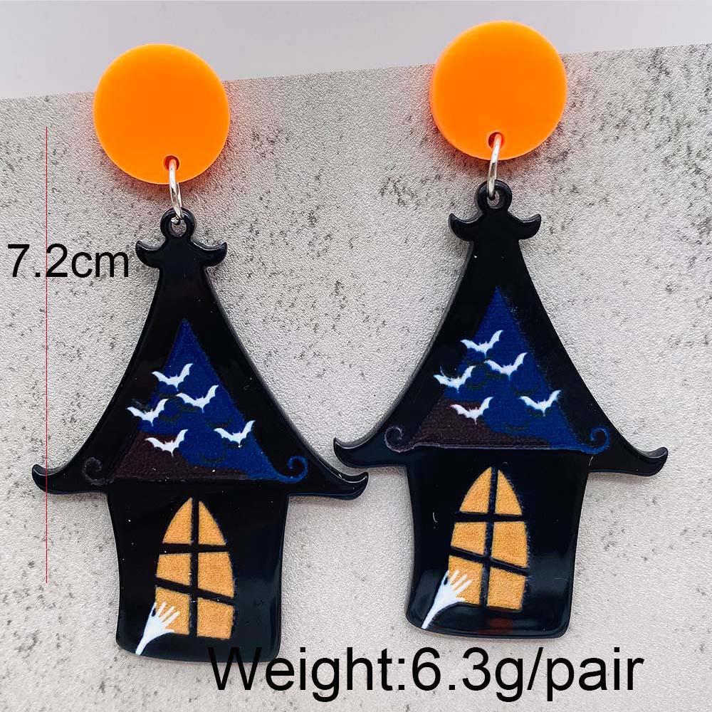 Street Occasion Acrylic Material Halloween Festival 1 Pair Casual Skull Arylic Drop Earrings