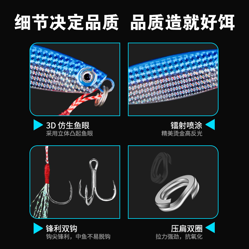 ヤンルヤ長距離鉄板鉛魚淡水海釣り血液溝フックバスマンダリン魚サバドロップルアーフェイクベイト|undefined