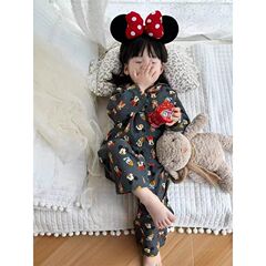 2025女童米奇印花家居服套装秋季儿童长袖上衣裤子女宝宝可爱睡衣