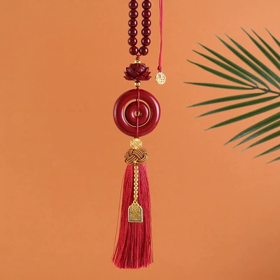 Ornament Rearview Mirror Lotus Pendant – Car hanging - big-trap-safety-buckle-coffee-hat-tassel-car-hanger