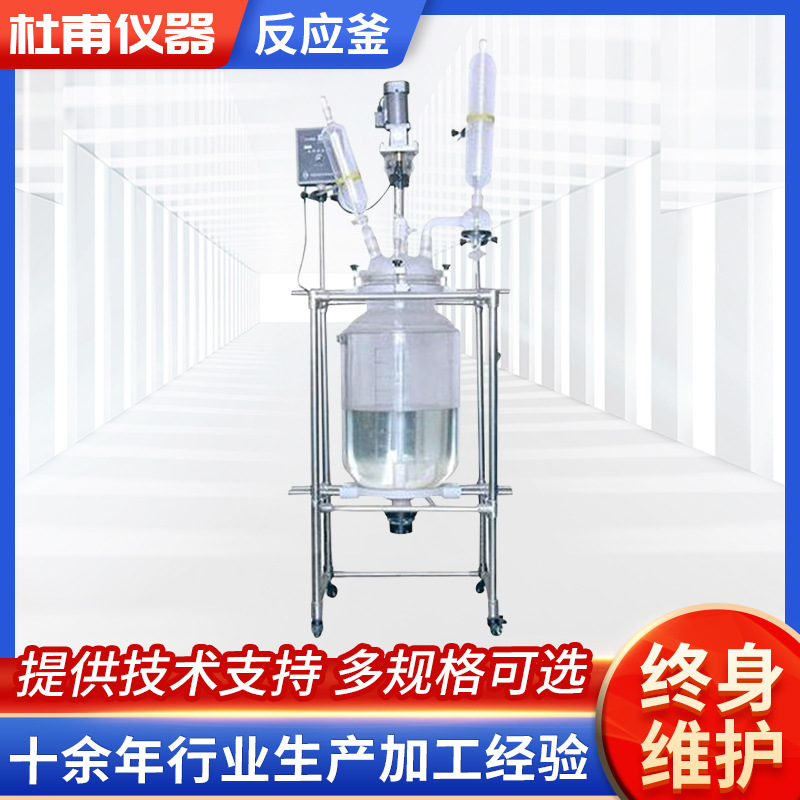 杜甫仪器生产5L,10L20L,30L,50L,100L实验室防爆双层玻璃反应釜