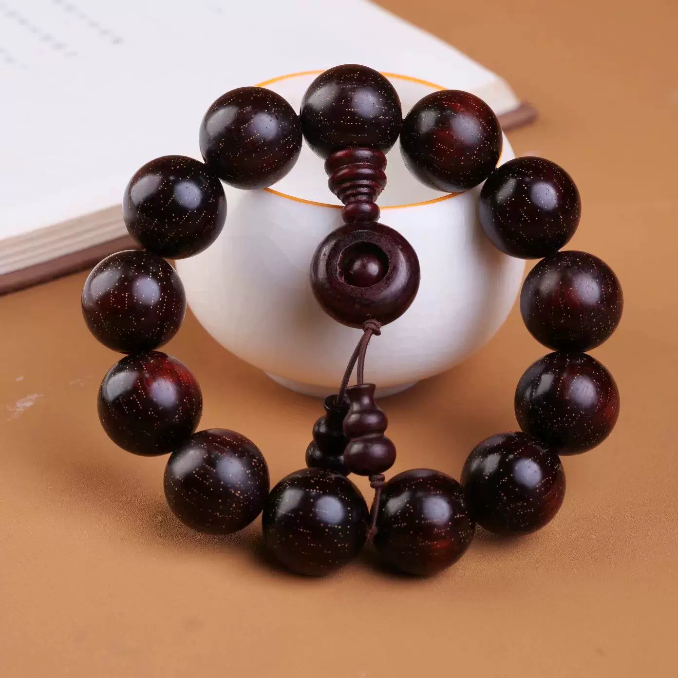 犀牛角小叶紫檀高密金星老料血檀佛珠手串批发念珠木手链文玩厂家