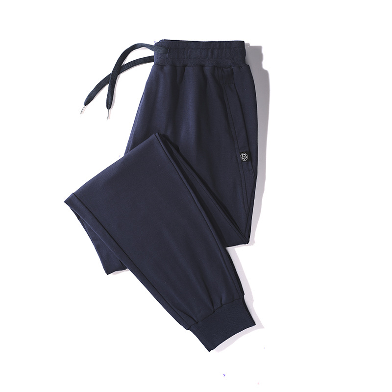 진한 파란색 매화 로고 레깅스