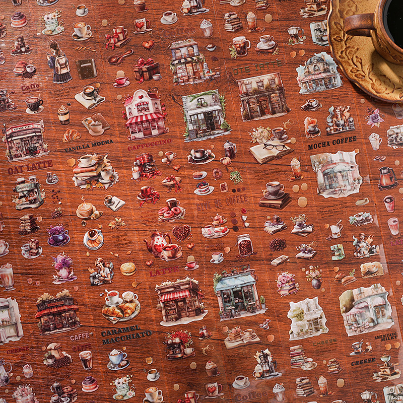 Tiempo tranquilo transparente impermeable pet cinta adhesiva cubierta caja diy diario pegatinas retro transfronterizas pegatinas decorativas