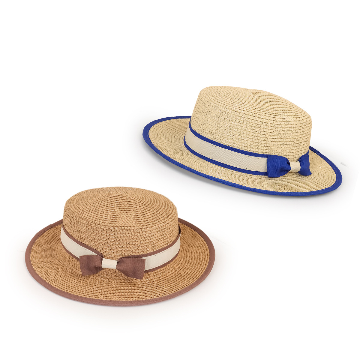 Nihaojewelry Edging Color Matching Bow Sunshade Parent-child Straw Hat Wholesale display picture 11