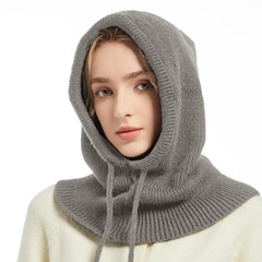 跨境爆款巴拉克拉法帽 洋气秋冬时尚保暖围脖一体毛线针织帽女