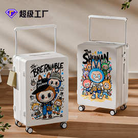 宽拉杆行李箱labubu萌趣印花大容量登机密码箱旅行箱定制图案logo