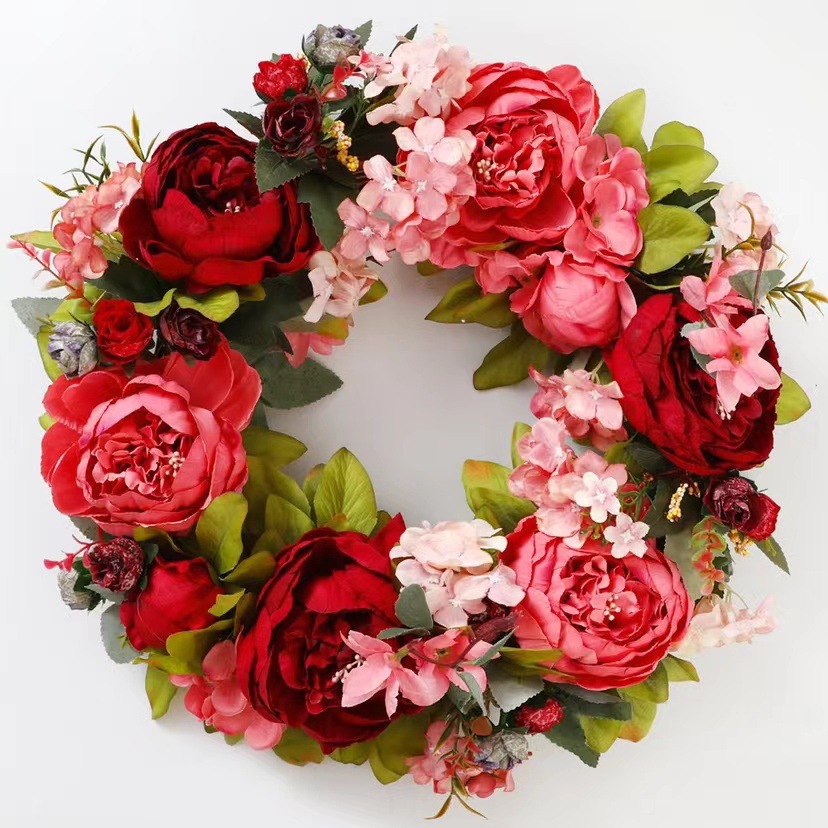 Peonía artificial guirnalda colgante decoración puerta decoración boda dintel fotografía boda sala de estar decoración floral fábrica directa al por mayor