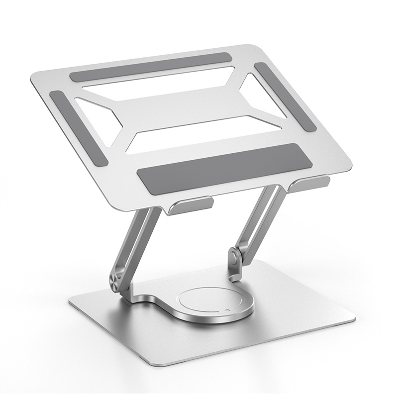 Para soporte de computadora portátil de 16 pulgadas, todo metal, disipación de calor, doble poste plegable, soporte de oficina giratorio de 360 grados
