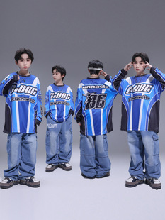 Children's Hip-Hop Trendy Street Dance Fashion Outfit Boys' Loose Set Girls' Drum Performance Costume