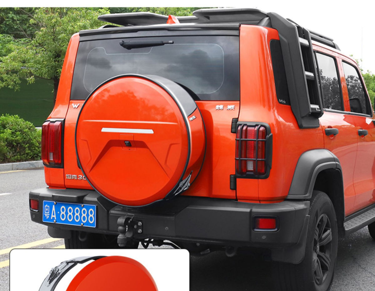 Suitable for tank 300 stainless steel spare tire cover modification city version spare tire shell protective cover for off-road decoration