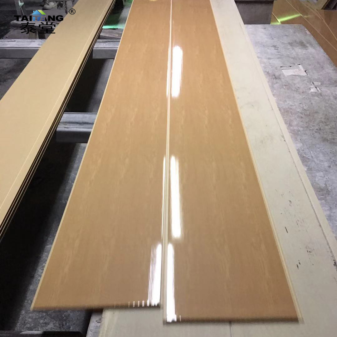 40cm de diseño de grano de madera laminado PVC techo panel de pared de PVC