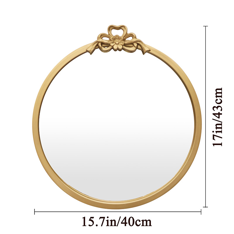 Cross-Border Supply of High-Definition Bathroom Mirrors, Bathroom Washbasins, Simple Cosmetic Mirrors, Polka Dot Frame Wall-Mounted Mirrors Wholesale