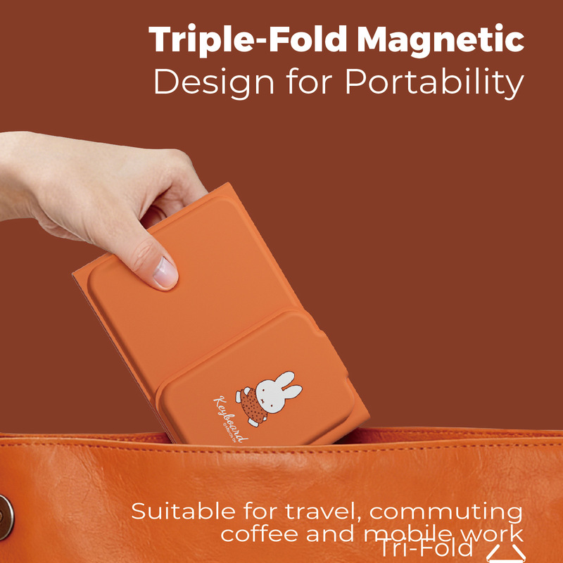 Miffy 70% off Foldable Wireless Bluetooth Keyboard Can Connect to Mobile Phones, Ipads, Tablets, Ultra-Thin, Silent, Mini, and Portable