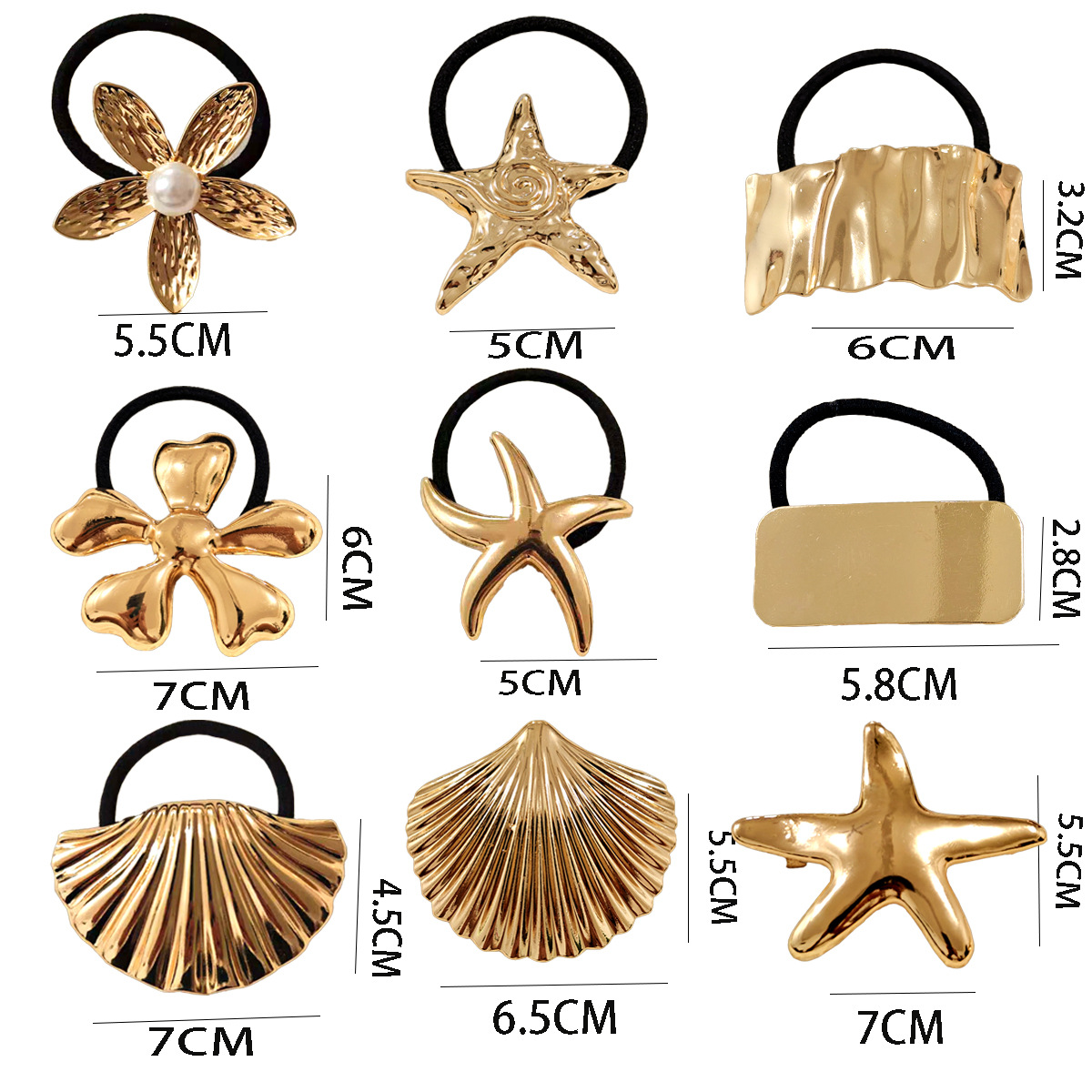 13g Weight Hair Tie Hair Accessories Type Women's Modern Style Classic Style Starfish Flower Bow Knot Alloy Hair Tie