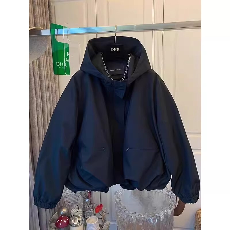 2026 Spring and Autumn New Style Women's Unique Fashionable Casual Windbreaker Floral Short Jacket Loose Fit Windbreaker Jacket 2026 Spring and Autumn New Style Women's Unique Fashionable Casual Windbreaker Floral Short Jacket Loose Fit Windbreaker Jacket