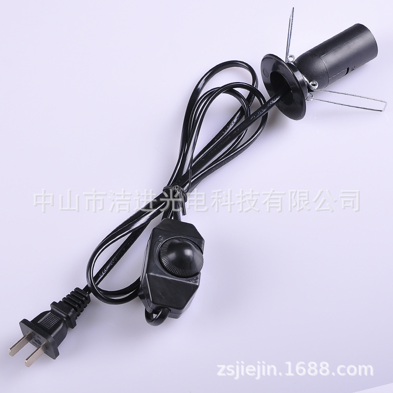 Base de lámpara E14 con soporte para lámpara de sal con luz regulable, enchufe chino de dos clavijas de 1.8 metros, regulable, velocidad ajustable, cable de alimentación con temperatura ajustable. image 1