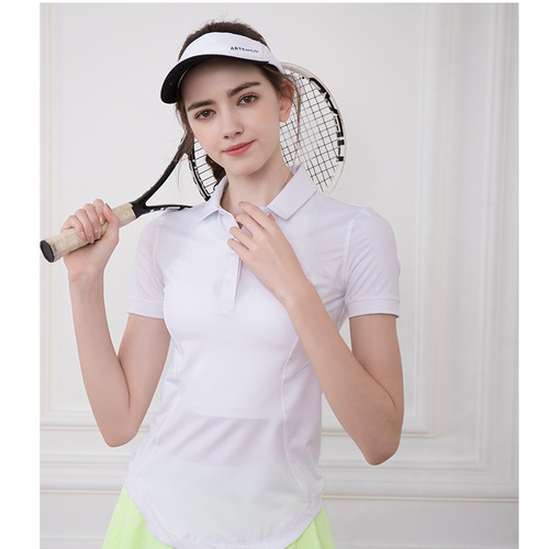 lulu same style sports short-sleeved T-shirt women's casual polyester quick-drying temperament fashion top fitness running yoga wear