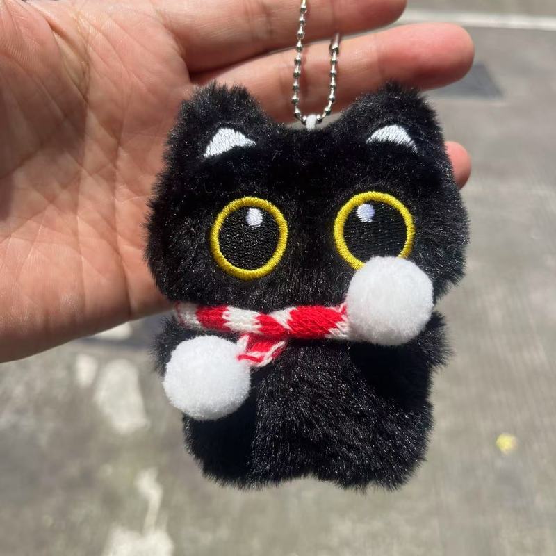 きしむ漫画猫家族ぬいぐるみキーホルダー小さな鼻猫ペンダントスクールバッグ人形ペンダントギフトトレンド|undefined