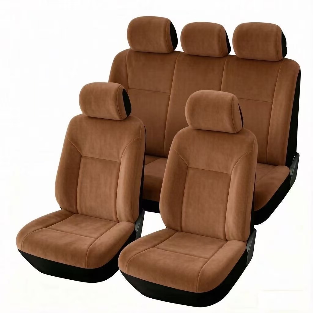 Universal five-seater car seat cover, solid color suede, full-coverage cushion cover, suitable for all seasons, popular cross-border product