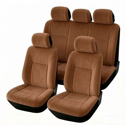 cover, suitable for all seasons, Universal seat cover - brown-nine-piece-set