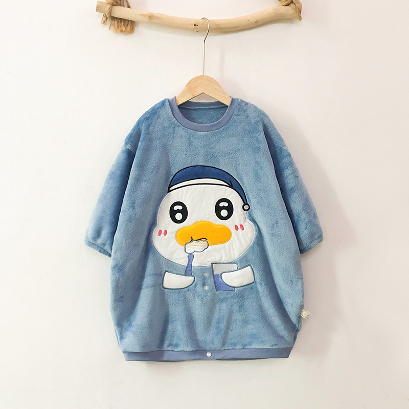 Bebé de franela engrosada camisón de los niños de invierno cálido pijamas de una sola pieza 3.4.5.6 años de edad los niños camisón al por mayor