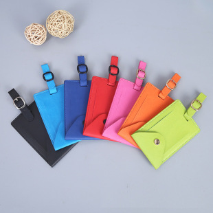 New Hot Selling Multi-Color Aircraft Boarding Pass Card Bag Creative Suitcase Tag Checked Boarding Leather Pu Luggage Tag