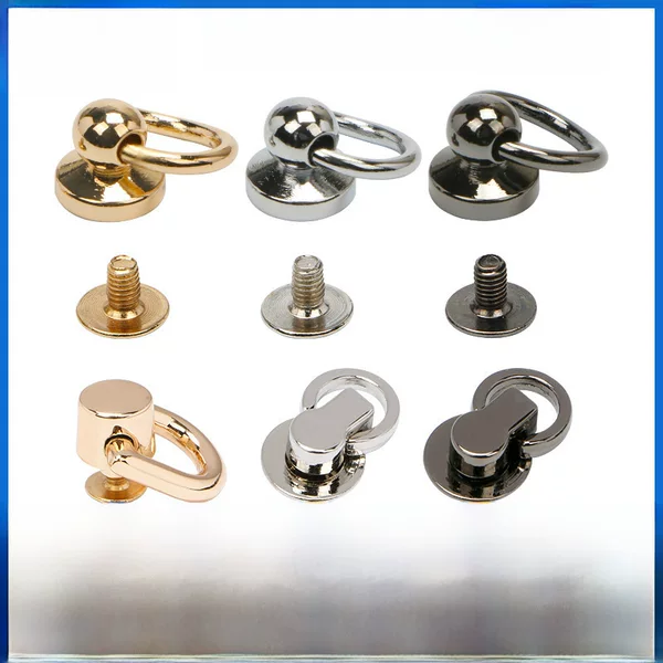 Wholesale with ring Heshang head nipple nail phone case luggage diy bag hardware buckle ear hanging accessories screw accessories